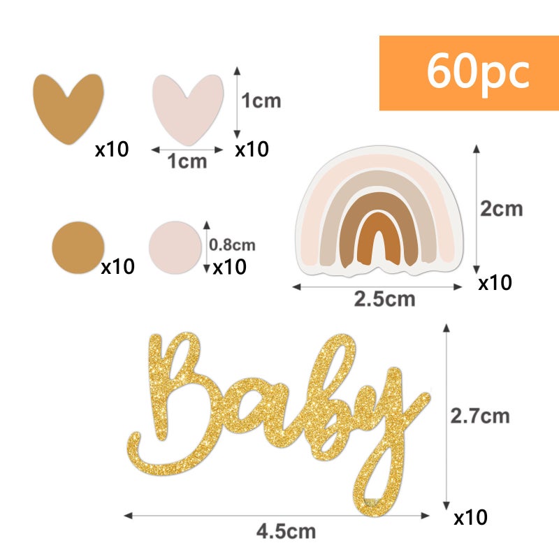 Baby Gender Reveal Confetti Decoration Set 60pc - Image 3