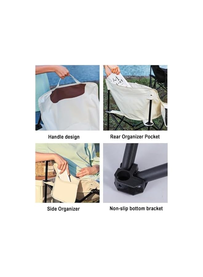PROMASS كرسي تخييم، كراسي قابلة للطي للاستخدام الثقيل، كرسي خفيف متعدد الأغراض مع حقيبة حمل، كرسي قابل للطي للمعسكرات الخارجية، السفر، الشاطئ، النزهات، المشي في الطبيعة - Image 4