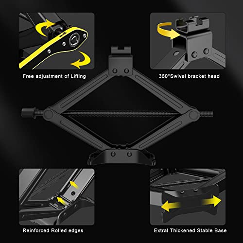 IMAYCC Scissor Jack for Car - 2 Ton (4409 lbs) Car Jack Kit,Quick Lifting Tire Changing Kit, Tire Jack kit for Auto/SUV/MPV (2 Ton) - Image 4