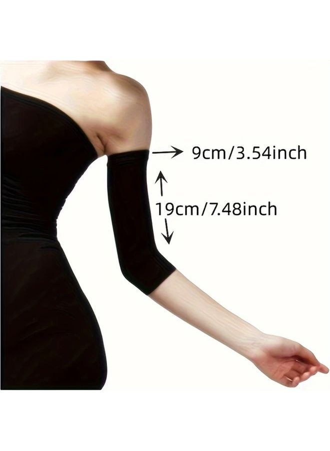 2 Packs Black Elbow And Wrist Thin Arm Sleeves Pressure Yoga Calf Sleeves - Image 3