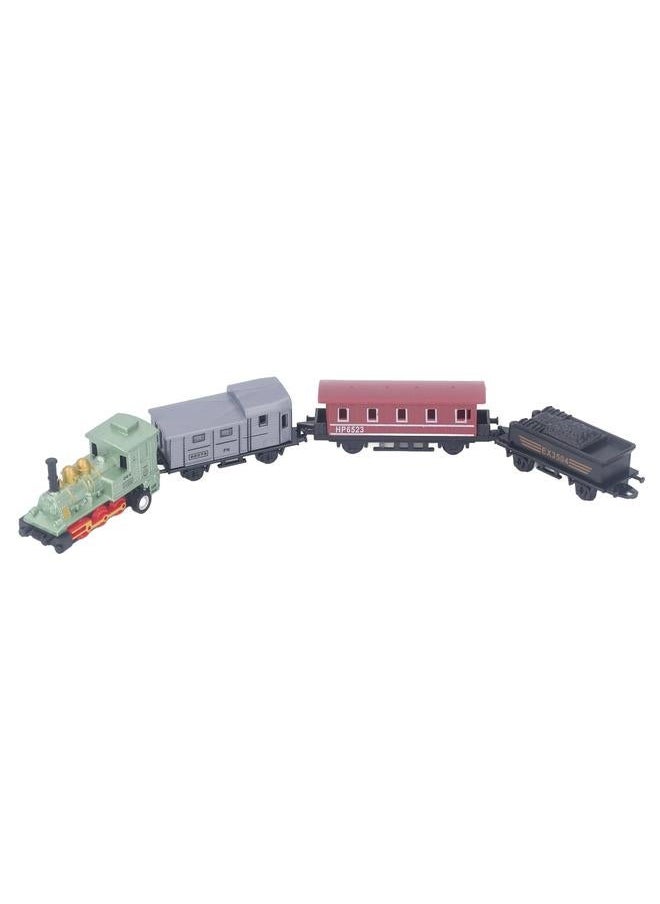 NIBEMINENT Steam Train Model Toy Vintage Alloy Pull Back Cultivate Hands On Ability Educational for Kids Green  - Image 2