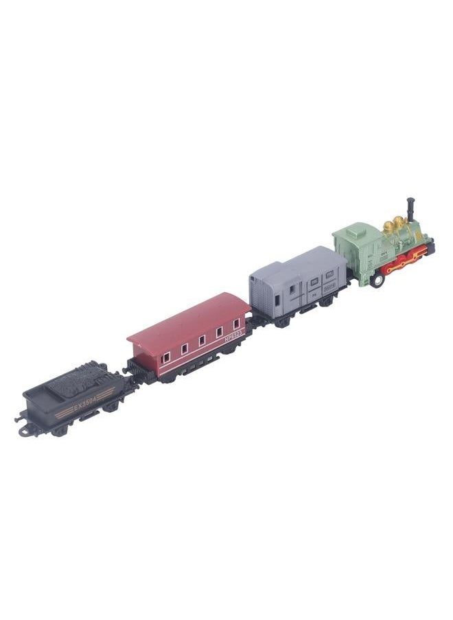 NIBEMINENT Steam Train Model Toy Vintage Alloy Pull Back Cultivate Hands On Ability Educational for Kids Green  - Image 1