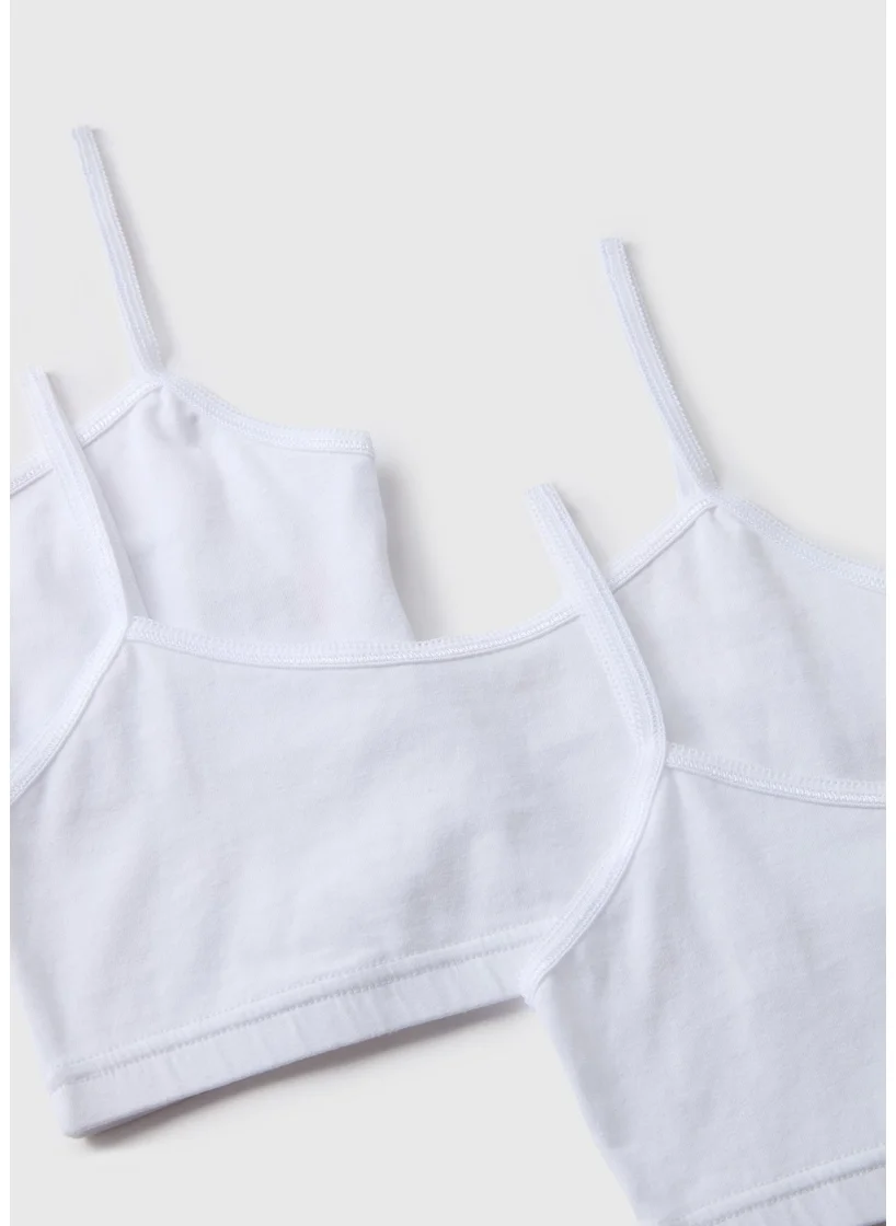 Matalan 5 Pack Girls White Crop Tops