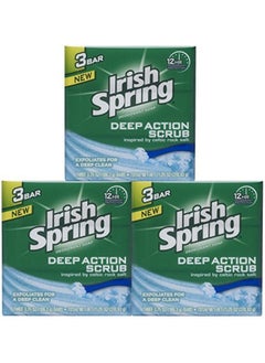 Irish Spring Irish Spring Deep Action Smoothening,Moisturizing,Exfoliating Scrub Bar Soap 3 Pack  - Image 3