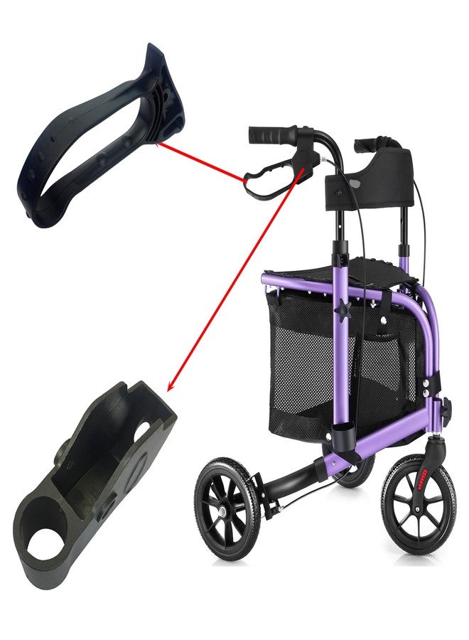 2 Set Rollator Walker Hand Brake Assembly Replacement Handles, No Brake Cable - for 4-Wheel & 3-Wheel Rollators with Seats for Seniors, and for Elderly Shopping Carts & Wheelchairs - Image 5