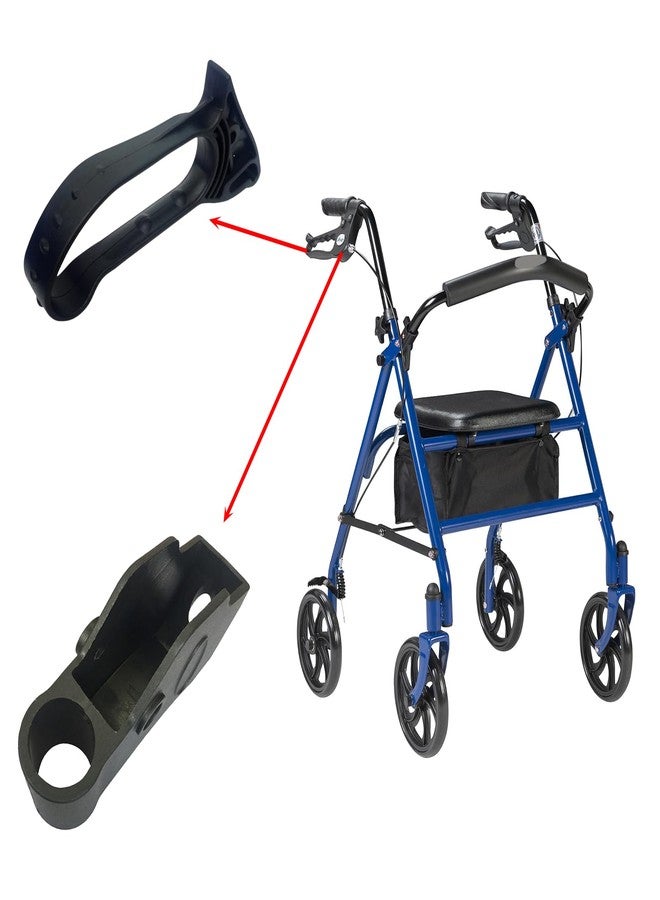 2 Set Rollator Walker Hand Brake Assembly Replacement Handles, No Brake Cable - for 4-Wheel & 3-Wheel Rollators with Seats for Seniors, and for Elderly Shopping Carts & Wheelchairs - Image 4