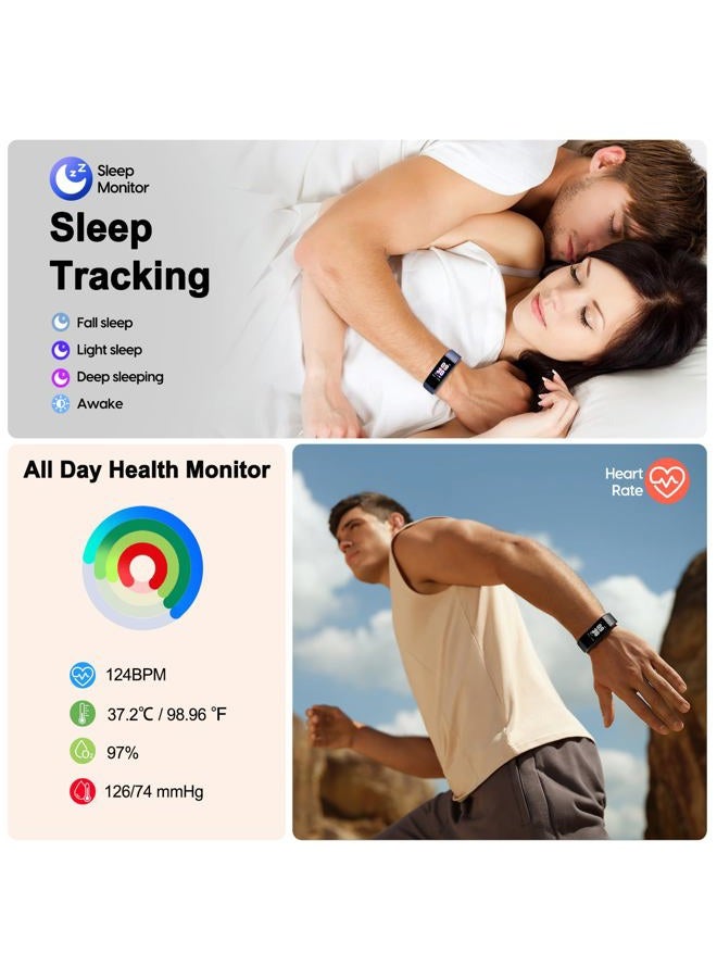 ENGERWALL Fitness Tracker with Step/Distance/Calories Counter, Activity Tracker with Heart Rate Monitor, Slim Style Watch IP68 Waterproof, Sleep Monitor Tracker, Pedometer Watch for Women Men - Image 3