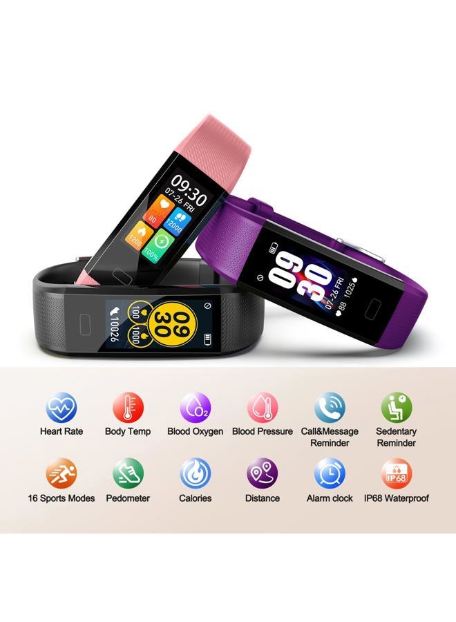 ENGERWALL Fitness Tracker with Step/Distance/Calories Counter, Activity Tracker with Heart Rate Monitor, Slim Style Watch IP68 Waterproof, Sleep Monitor Tracker, Pedometer Watch for Women Men - Image 2