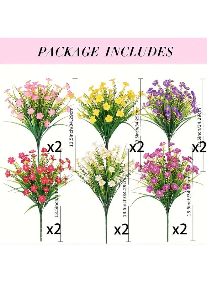 12 Pieces Artificial Daisy Bouquet Mix Colors For Home Garden Decor - Image 2