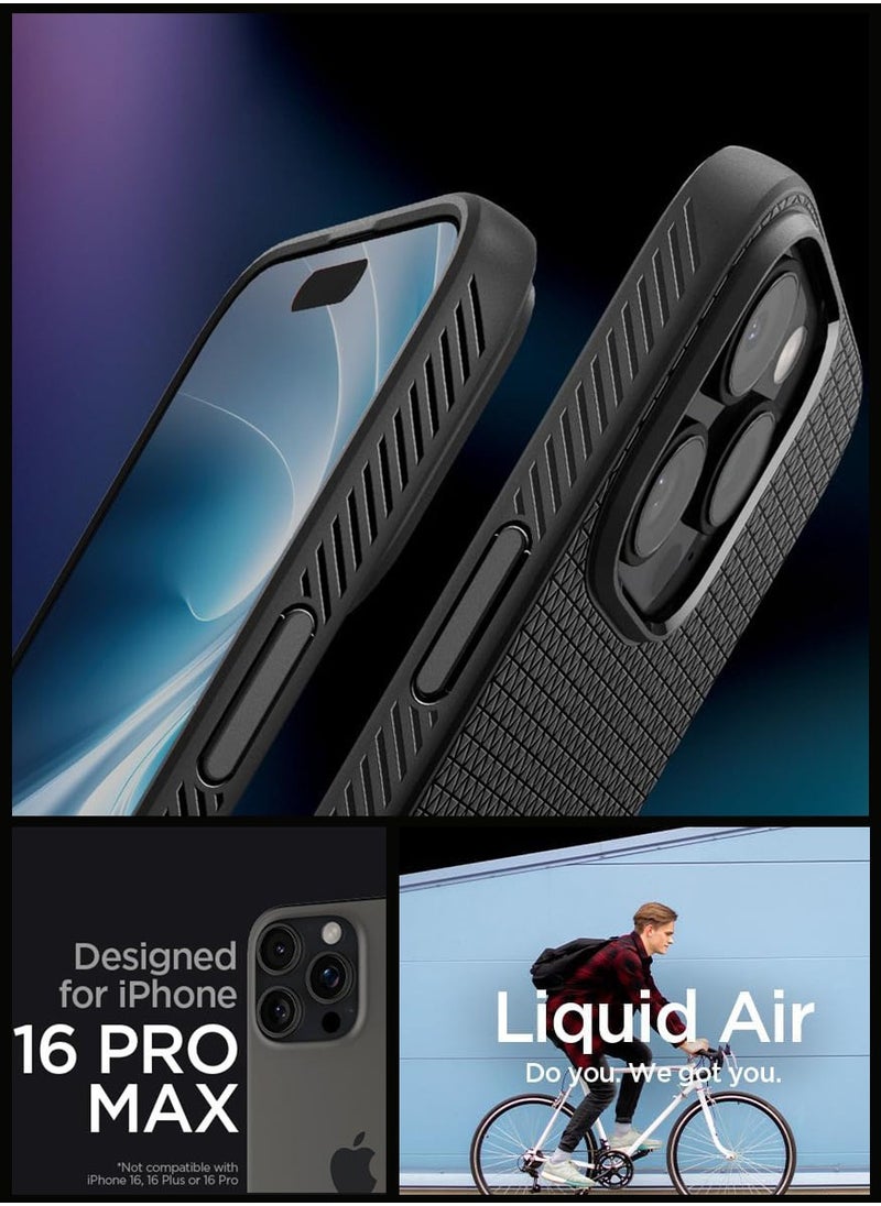 Spigen Spigen Liquid Air designed for iPhone 16 Pro Max case cover (2024) - Matte Black  - Image 2