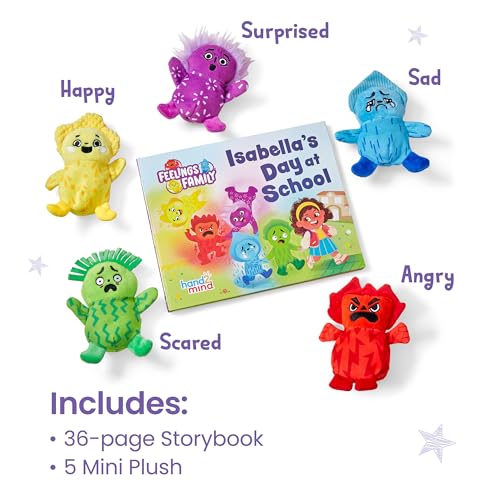 hand2mind Feelings Family Introductory Storybook and Plush Set, Toddler Emotions Books, Calm Down Corner Supplies, Social Emotional Learning, Preschool Classroom Must Haves, for Kids - Image 2