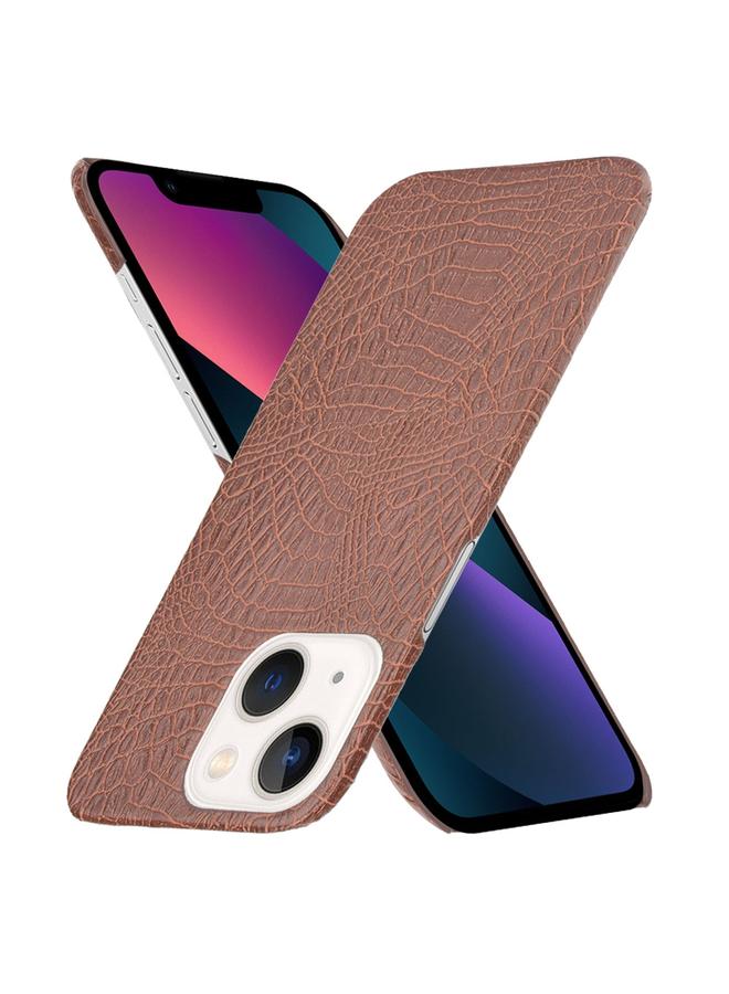 اس-توب جراب لهاتف iPhone 13 mini مصنوع من جلد التمساح PU + جراب هاتف PC - Image 2