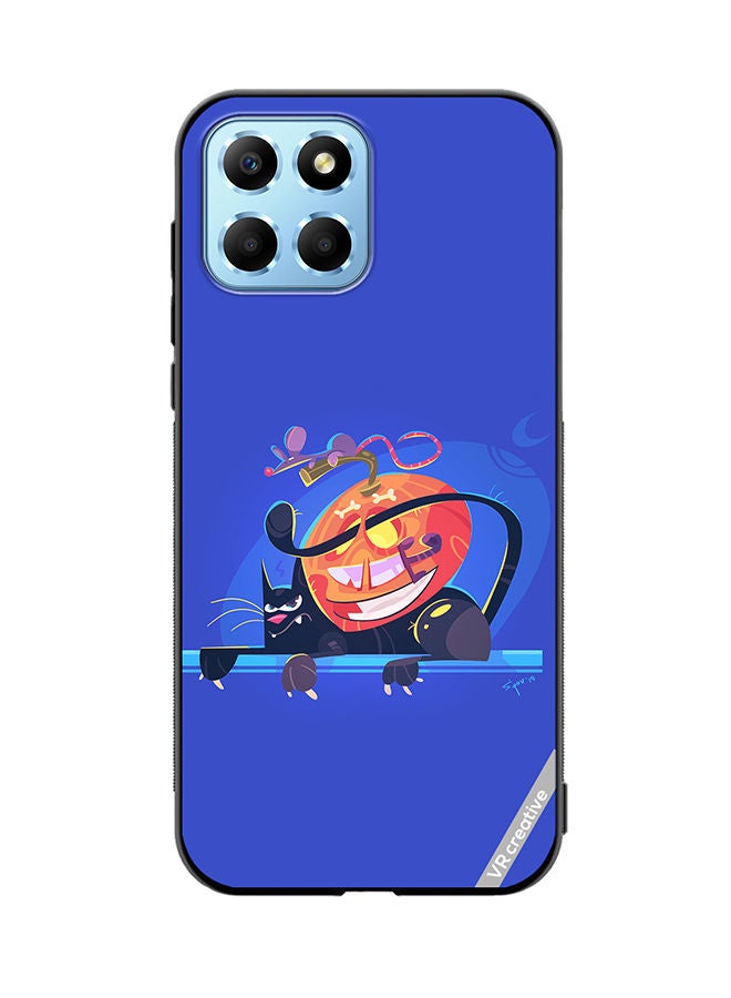 VR CREATIVE Protective Case Cover For Honor X8 5G Halloween Cat Design Multicolour - Image 1