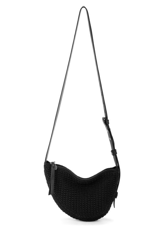 The Sak Tess Sling Bag in Crochet, Adjustable Crossbody Strap, Black - Image 1