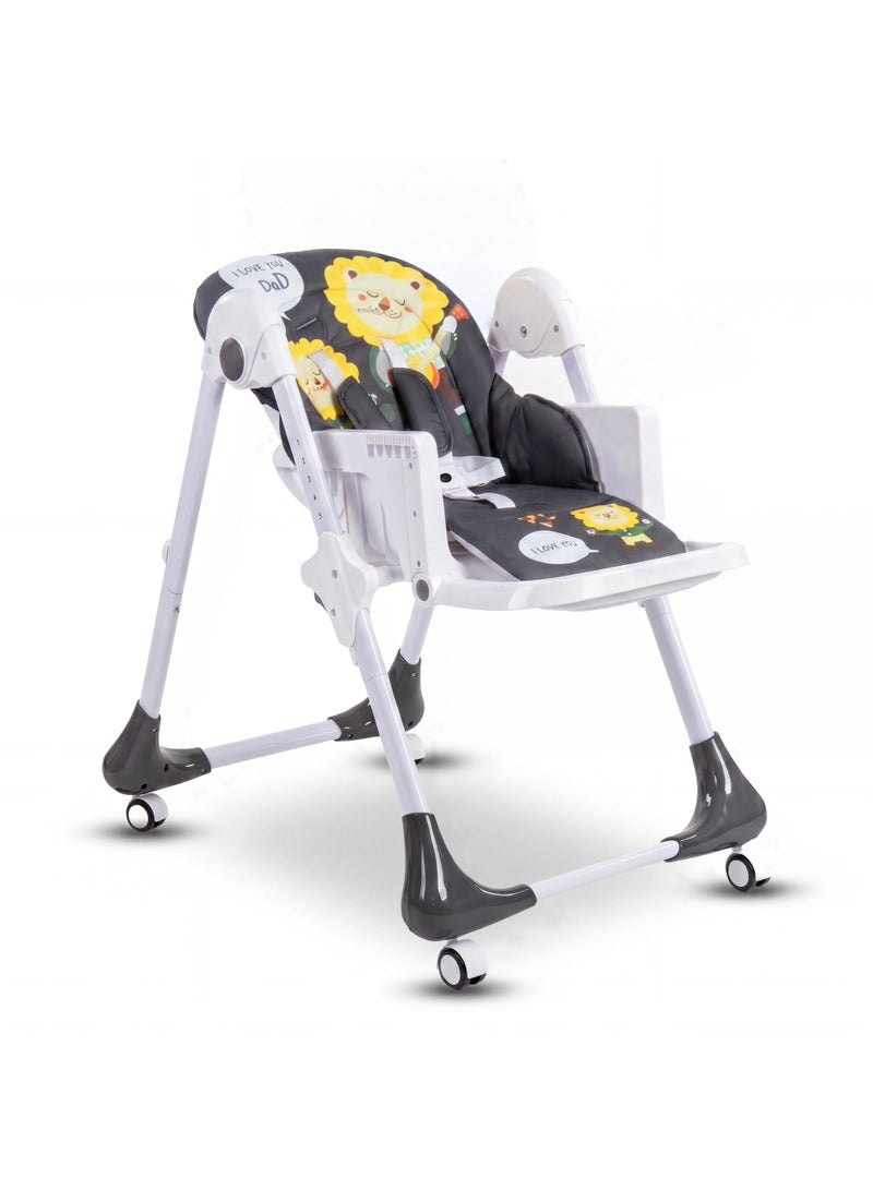 Burbay Premium Adjustable Baby High Chair – 7-Level Height, 5-Point Harness, Easy-Clean Double Tray, and Padded Seat - Image 5