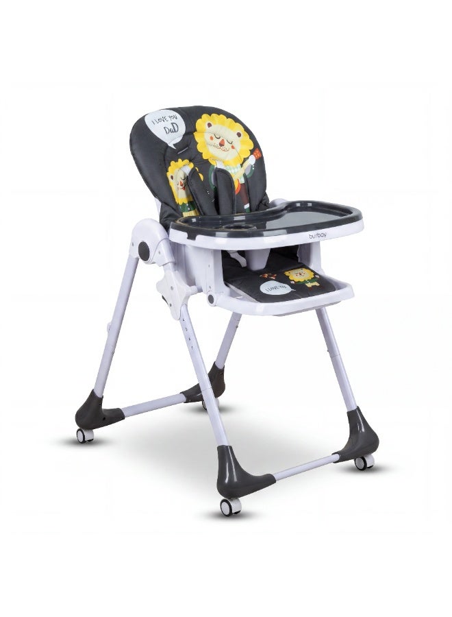 Burbay Premium Adjustable Baby High Chair – 7-Level Height, 5-Point Harness, Easy-Clean Double Tray, and Padded Seat - Image 2
