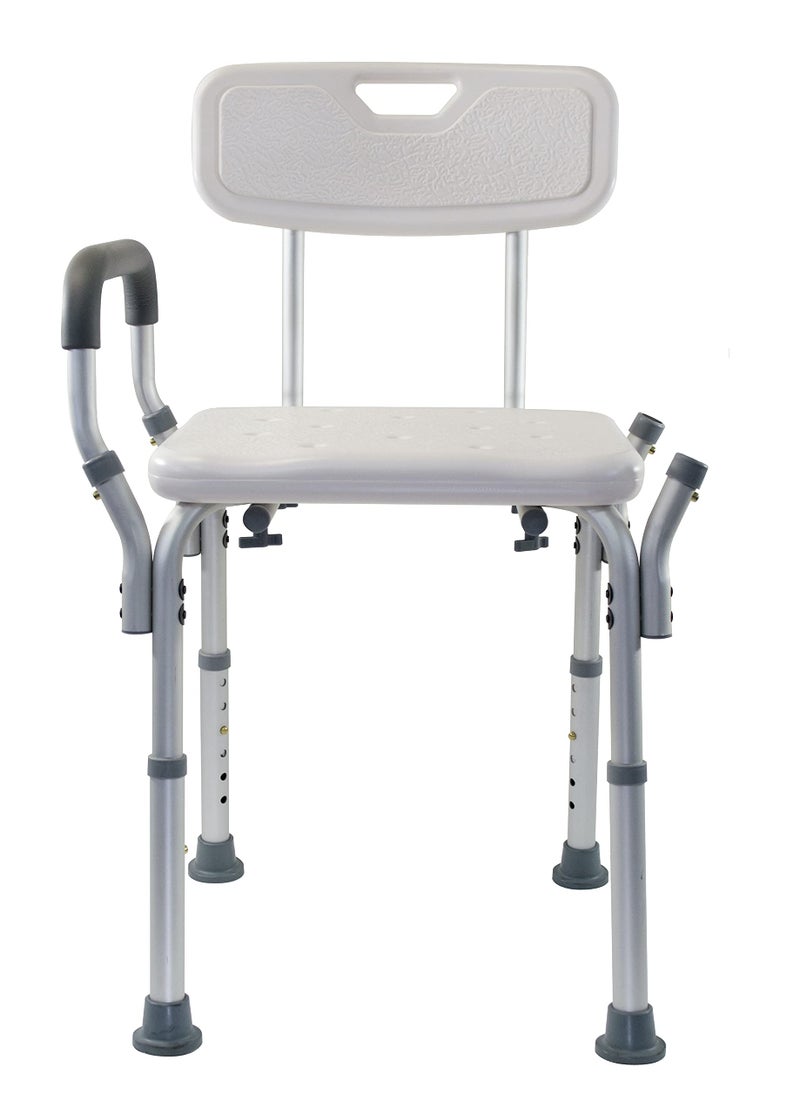 Essential Medical Supply Height Adjustable Shower and Bath Bench with Back, Padded Arms and Textured Seat - Perfect Shower Chair for Inside Shower or Tub for Seniors and Adults - Supports 300lbs. - Image 5
