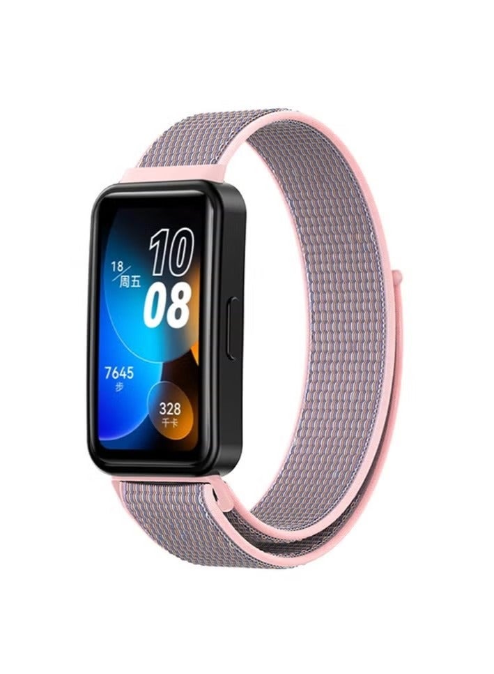4Pcs Suitable For Huawei Band8/9/10 Strap Velcro Nylon Loop Strap（Pink, Black, Seashell color, Army Green） - Image 4