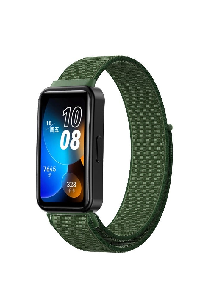 4Pcs Suitable For Huawei Band8/9/10 Strap Velcro Nylon Loop Strap（Pink, Black, Seashell color, Army Green） - Image 5