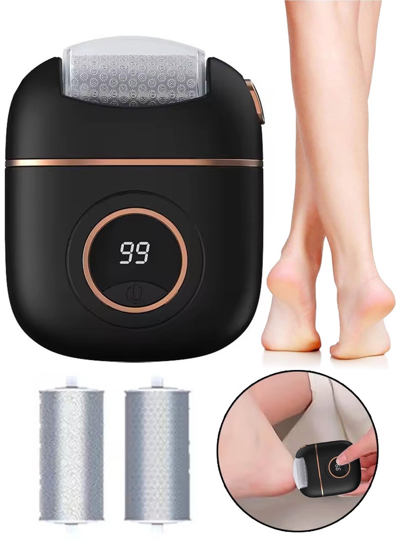 Generic Electric Foot File,Electric Foot File Callus Remover for Feet – Rechargeable Pedicure Tool with 2 Grinding Heads & 2 Speeds, Foot & Nail Care Device for Dead Skin & Nail Polishing, Smooth Heels & Toes – Ideal for Men & Women – Black  - Image 1
