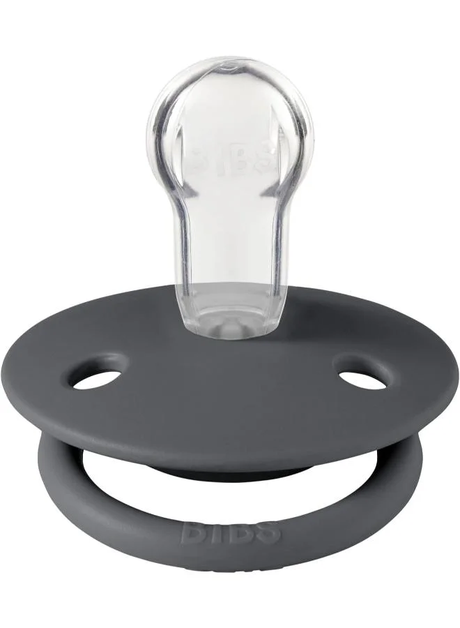 بيبس Pack of 2 De Lux Soother Bpa Free Dummy Pacifier, Round Silicone, Onesize 0 36 Months , Iron And Baby Blue