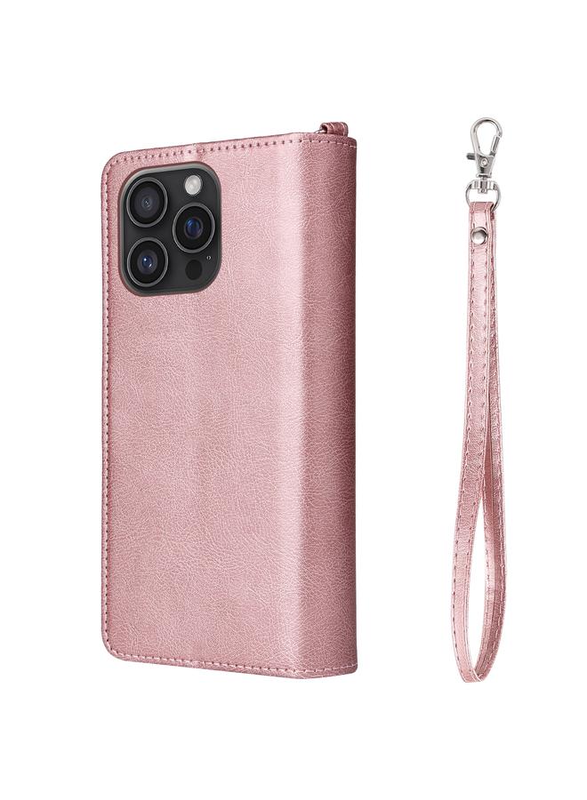 S-TOP Case For iPhone 16 Pro Max Solid Color 2 in 1 Zipper Shockproof Phone Case - Image 3