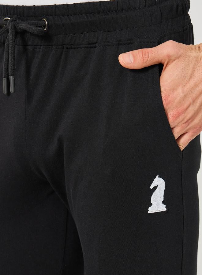 Styli Embroidered Ribbed Cuff Joggers with Drawstring  - Image 4