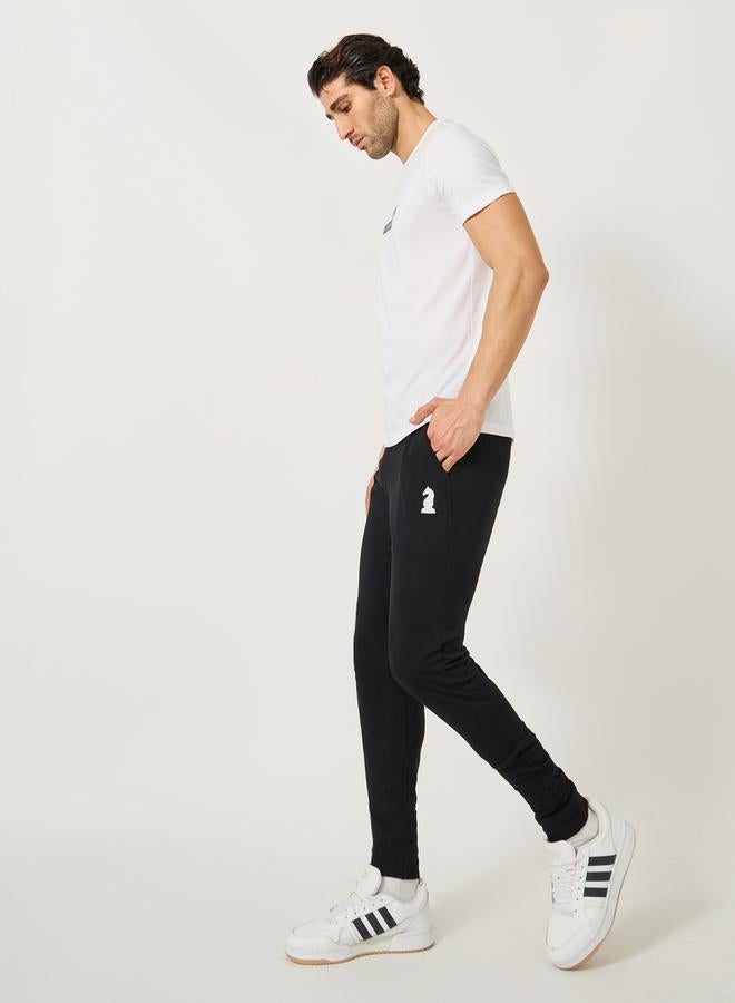 Styli Embroidered Ribbed Cuff Joggers with Drawstring  - Image 3