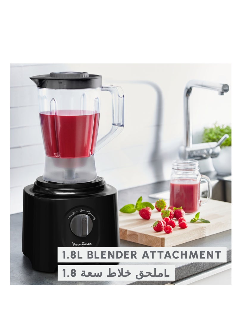 Moulinex Food Processor | Easy Force 2.4 L Food Processor | 800 W| 6 Attachments | 25 Functions |Easy to Use | 2 Years Warranty 1.5 L 800 W FP247827 Black - Image 5