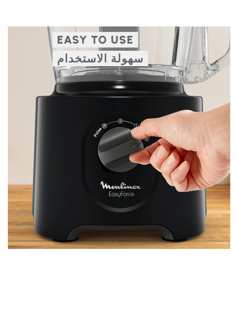 Moulinex Food Processor | Easy Force 2.4 L Food Processor | 800 W| 6 Attachments | 25 Functions |Easy to Use | 2 Years Warranty 1.5 L 800 W FP247827 Black - Image 3