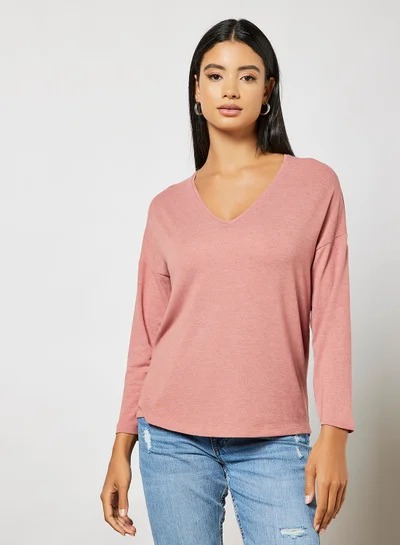 MANGO Relaxed Fit V-Neck Top