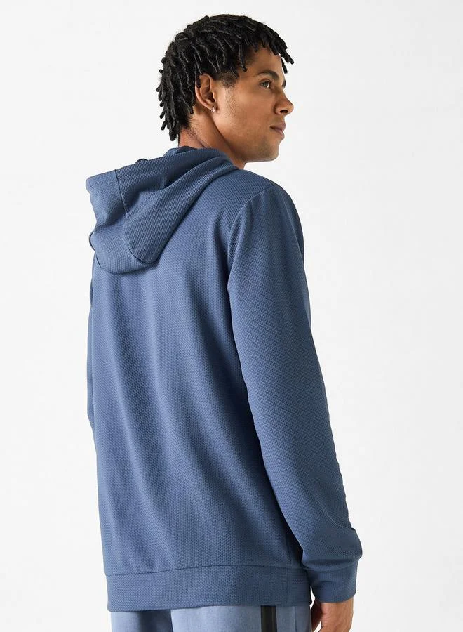 Kappa Kappa Textured Hoodie With Long Sleeves And Kangaroo Pocket