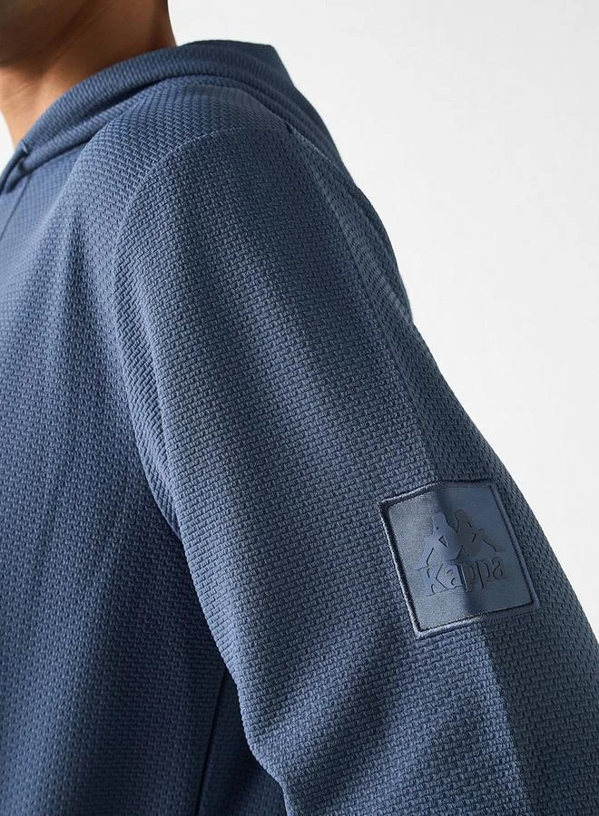 Kappa Kappa Textured Hoodie With Long Sleeves And Kangaroo Pocket
