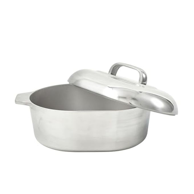 Imusa 13in Cajun Cast Aluminum Oval Roaster with Lid, Durable Baking and Roasting Pan for Chicken, Meats, and Traditional Cooking - Image 1