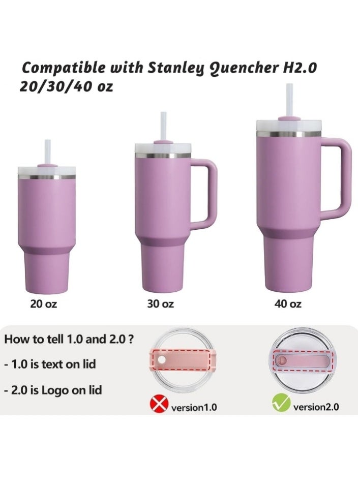 اس تي ان طقم مانع تسرب السيليكون لأكواب ستانلي - مجموعة ملحقات الأكواب سعة 30 أونصة و40 أونصة - يتضمن غطاء ماصة، وسدادة تسرب للغطاء، ومانع تسرب مربع - متوافق مع ستانلي كوينشر H2.0 فلو ستيت - أرجواني - Image 5