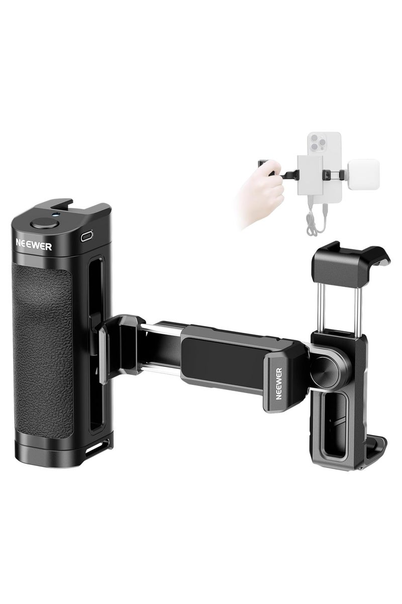 NEEWER Bluetooth Wireless Handle with Phone Clamp and SSD Clamp – Hand Grip Control for Smartphone Filming, Vlogging & Live Streaming - Image 1