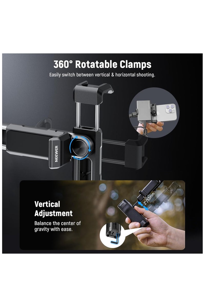 NEEWER Bluetooth Wireless Handle with Phone Clamp and SSD Clamp – Hand Grip Control for Smartphone Filming, Vlogging & Live Streaming - Image 5