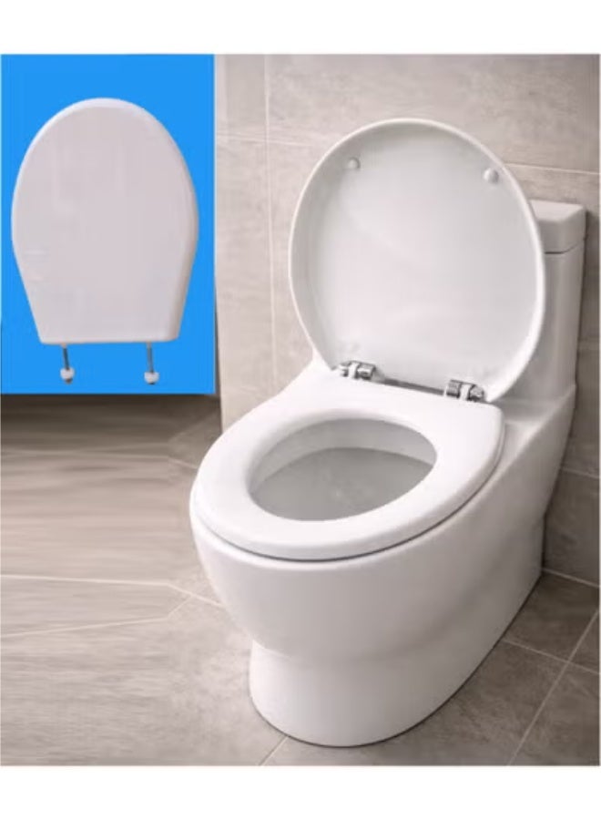 Luna White with metal screws (white bathroom toilet seat cover) - Image 1