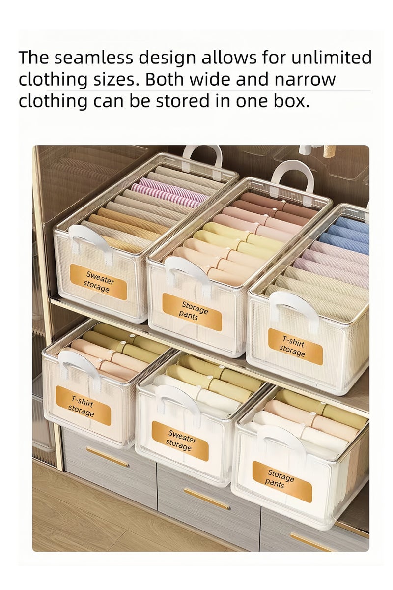 BESTPEAK 2 Pcs Foldable Closet Storage Organizer with Clear Lid and Window, Dust Proof Attic Fabric Storage Box, Foldable Closet Storage Bins with Durable Handles, Wardrobe Clothes Organizer with Lid, Storage Basket for Seasonal Garment Organizer for Home, Closet, Office - Image 4