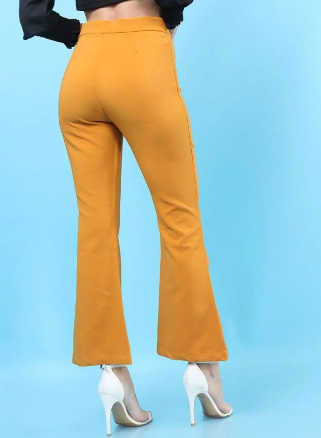 Freehand  Women Flared Solid High Rise Pant for Women | Best Price UAE