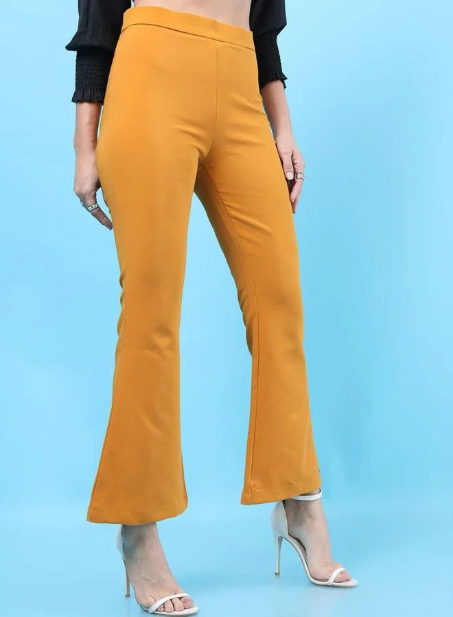 Freehand  Women Flared Solid High Rise Pant for Women | Best Price UAE
