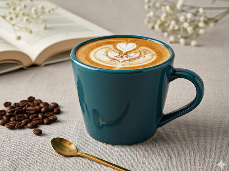 Bodhi House Handcrafted Ceramic Tea Cup Set of 4 Pieces (175 Ml), Stoneware Coffee Mug, Microwave Safe Small Tea Cup, Glossy Finish, Ideal for Daily use, Casual Gatherings and Gifting, Cyan - Image 4