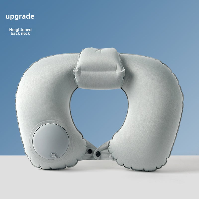 Portable Inflatable U-Shaped Pillow for Travel After high moon gray 