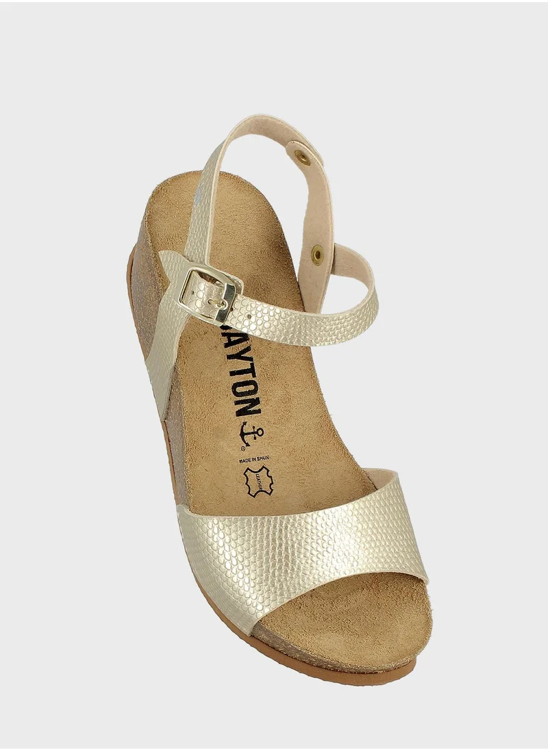 BAYTON Maya Strappy Mid Heel Wedges