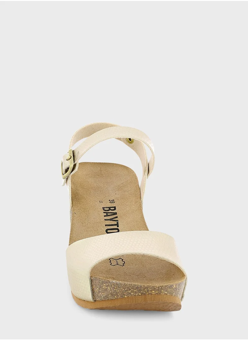 BAYTON Maya Strappy Mid Heel Wedges