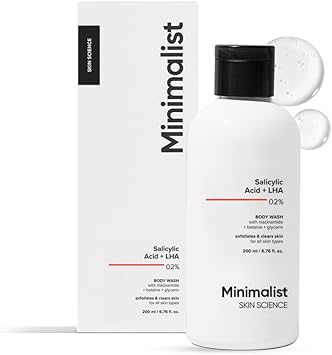 MINIMALIST Minimalist 2 Salicylic Acid LHA Body Wash For Body Acne Uneven Rough Bumpy Skin Sulphate SLS Dye Fragrance Free Shower Gel For Women Men 200 ml - Image 1