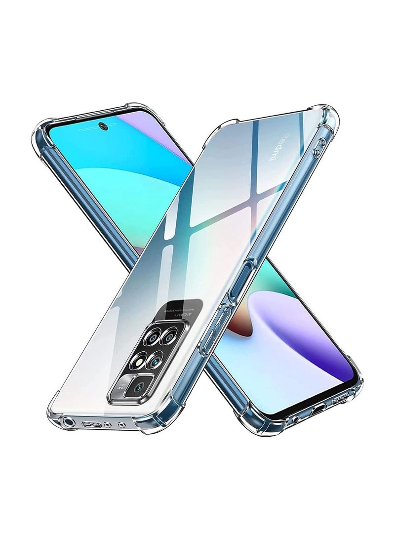 تايجر Shockproof Soft Silicone Case for Redmi Note 11 5G / Note 11T 5G / Poco M4 Pro 5G – Anti-Scratch Air Cushion Back Cover with Reinforced Corners, Slim Fit Protective Bumper Shell, Black/Clear - Image 1