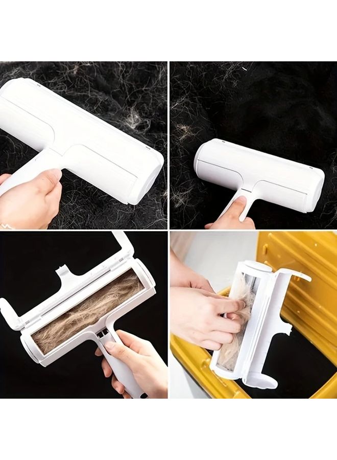 White And Blue 2 Way Pet Hair Roller Remover For Dog Cat Fur On Furniture Clothes - Image 4