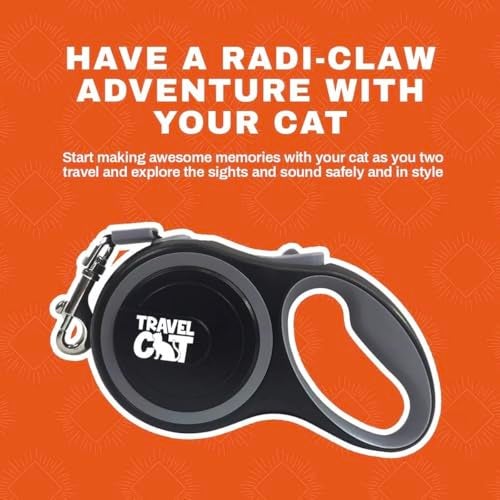 Your Cat Backpack Travel Cat Retractable Expandable Leash - Black 10 Ft Long Strong Tape, Release/Lock Button and Anti-Slip Handle for Small to Large Cats - Light Pet Leash for Walking, Training - Image 4