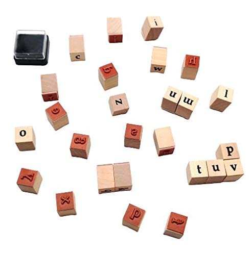 WeKonnect; Wooden Rubber 26 Pcs Small Alphabet Letter Stamps | Vintage Wood with Ink Pad for Journaling, Card Making, DIY, Craft & Scrapbooking (Small Alphabets) - Image 3